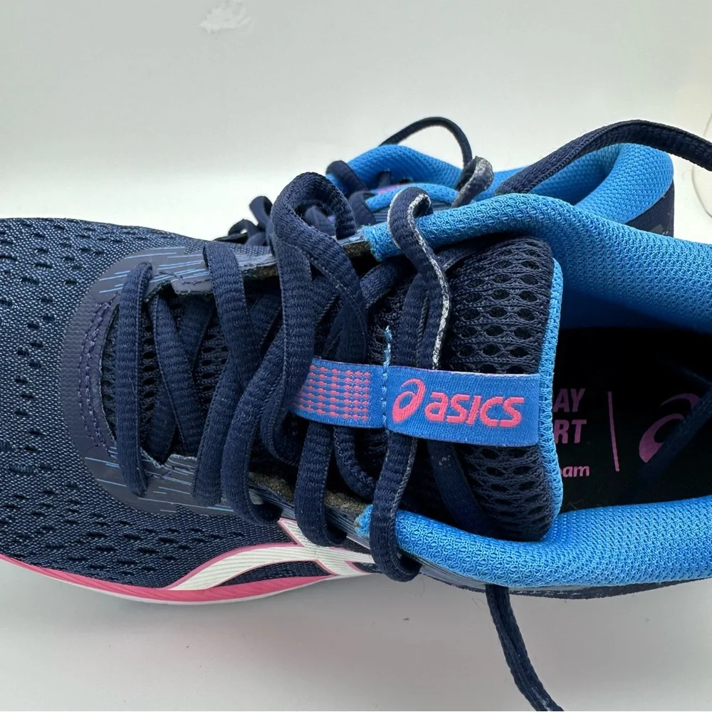 OASIS Everyday Comfort AmpliFoam Contend Blue Pink Stripe Sneakers Size … - Picture 8 of 12